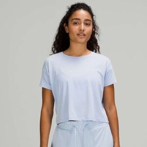 Lululemon Blue Linen Cates T-shirt Size 6